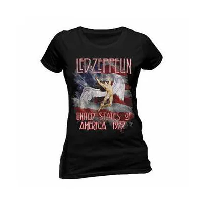 blk t ladies STARS N STRIPES USA 77 BLACK Ladies
