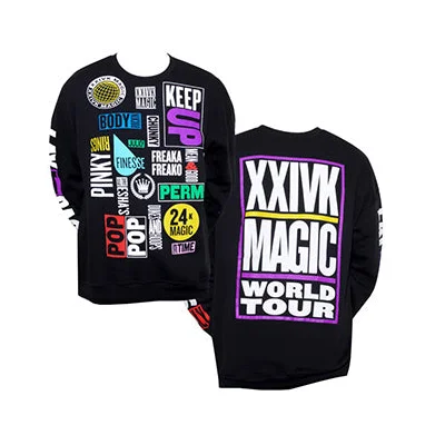 Lyric Phrase Slim Fit Crewneck Sweatshirt Black