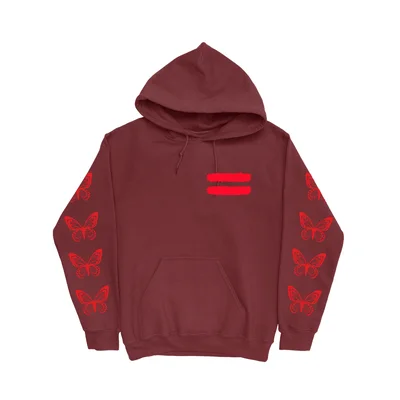 Repeat Butterfly Burgundy Hoodie
