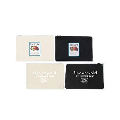 FIVE NEW OLD x FRUIT OF THE LOOM Special Collaboration Travel Pouch[White]